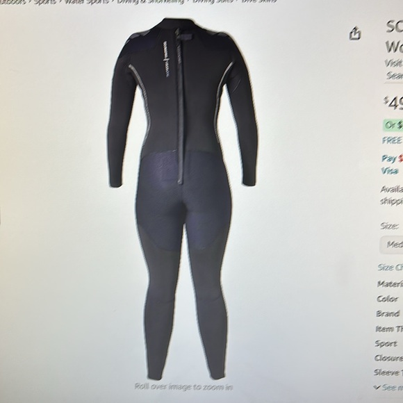 SCUBAPRO Everflex Yulex Dive Steamer, Women, 3/2mm scuba wetsuit 4xl 4x-large 16 - Picture 2 of 3